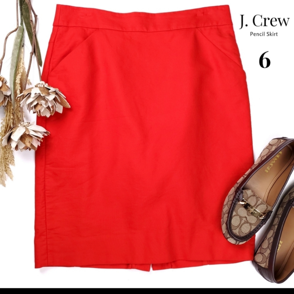 JCREW The Pencil Skirt blood orange 🍊